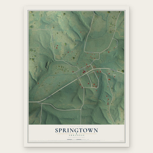 Springtown, Arkansas map print, the full design