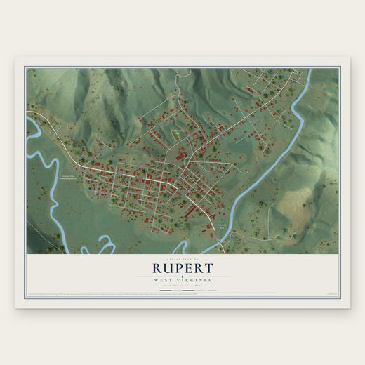 Rupert, West Virginia map print, the full design