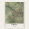 Davenport, Washington map print, the full design