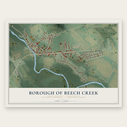 Borough of Beech Creek, Clinton County, Pennsylvania map print, the full design