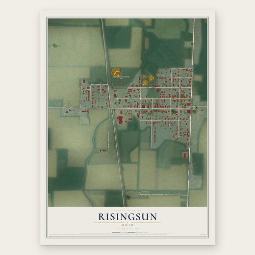 Risingsun, Ohio map print, the full design