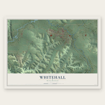 Whitehall, Wisconsin map print, the full design