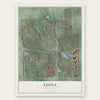 Edina, Minnesota map print, the full design
