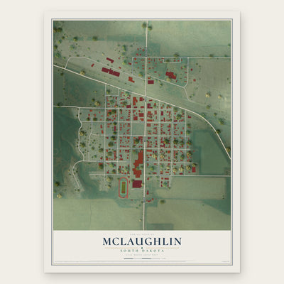 McLaughlin, South Dakota map print, the full design