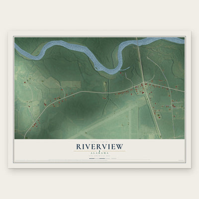 Riverview, Alabama map print, the full design