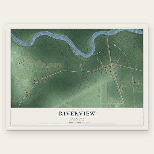 Riverview, Alabama map print, the full design