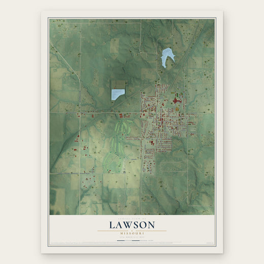 Lawson, Missouri map print, the full design
