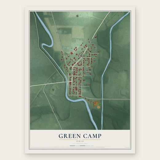 Green Camp, Ohio map print, the full design