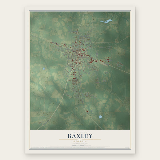 Baxley, Georgia map print, the full design