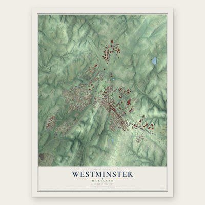 Westminster, Maryland map print, the full design