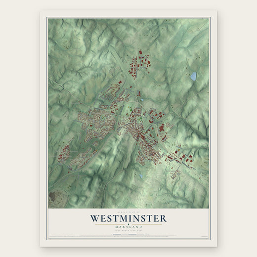 Westminster, Maryland map print, the full design