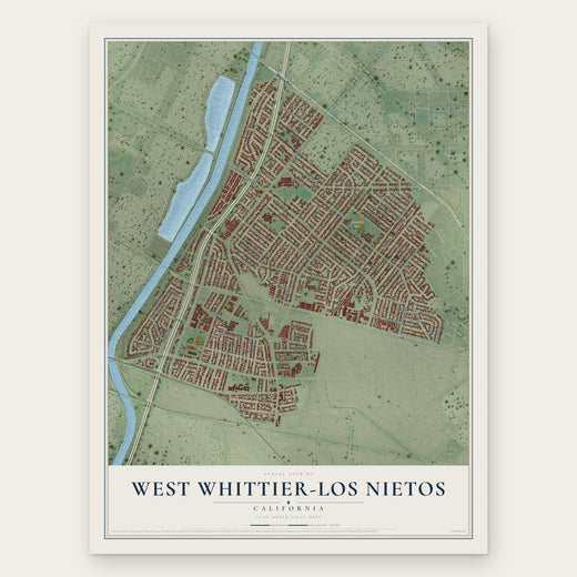 West Whittier-Los Nietos, California map print, the full design