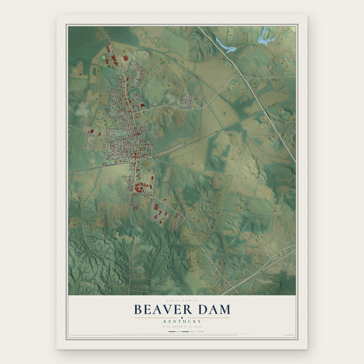 Beaver Dam, Kentucky map print, the full design