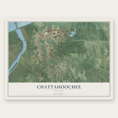 Chattahoochee, Florida map print, the full design