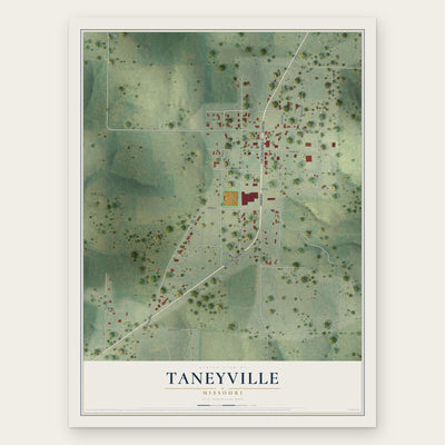 Taneyville, Missouri map print, the full design