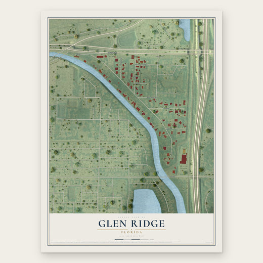 Glen Ridge, Florida map print, the full design