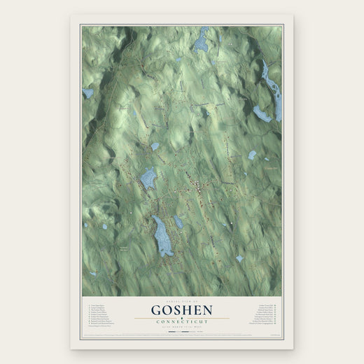 Goshen, Connecticut map print, the full design