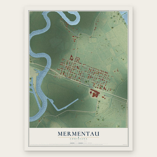 Mermentau, Louisiana map print, the full design
