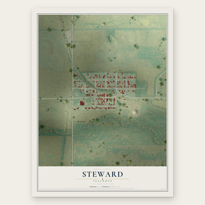 Steward, Illinois map print, the full design