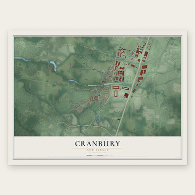 Cranbury, New Jersey map print, the full design
