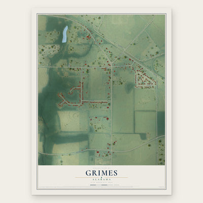 Grimes, Alabama map print, the full design