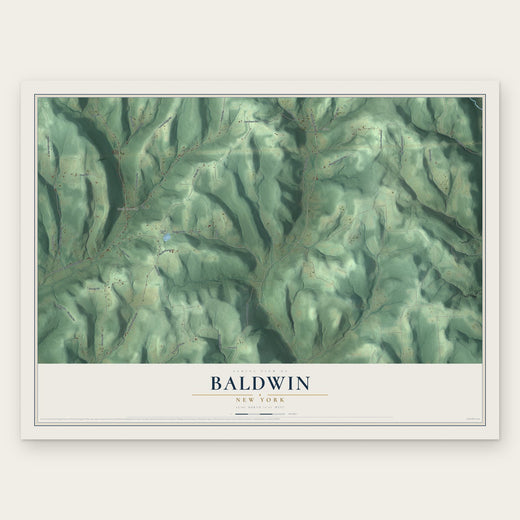Baldwin, New York map print, the full design