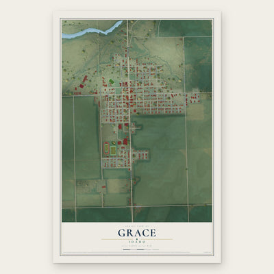 Grace, Idaho map print, the full design