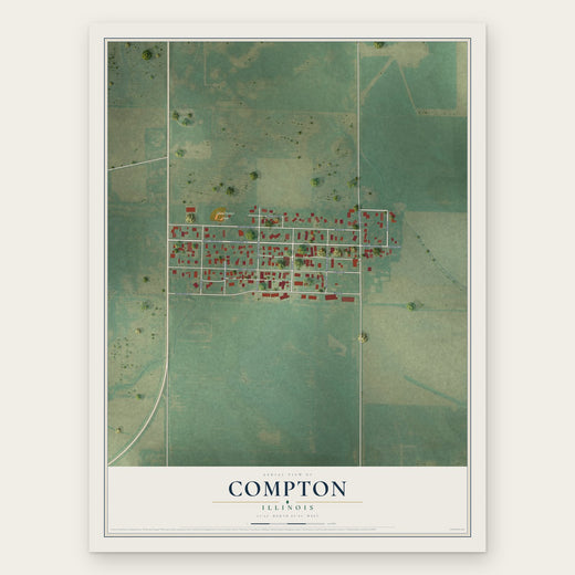 Compton, Illinois map print, the full design