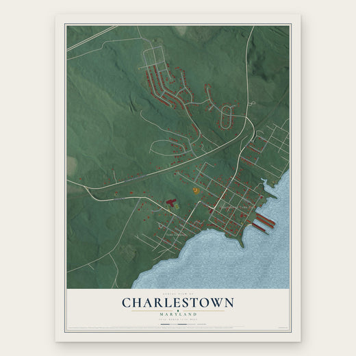 Charlestown, Maryland map print, the full design