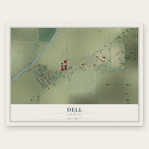 Dell, Arkansas map print, the full design