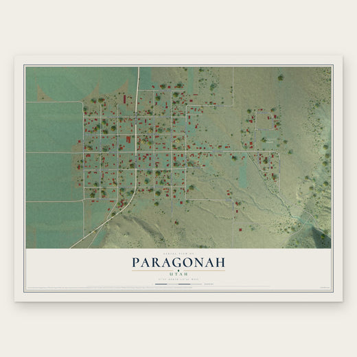 Paragonah, Utah map print, the full design