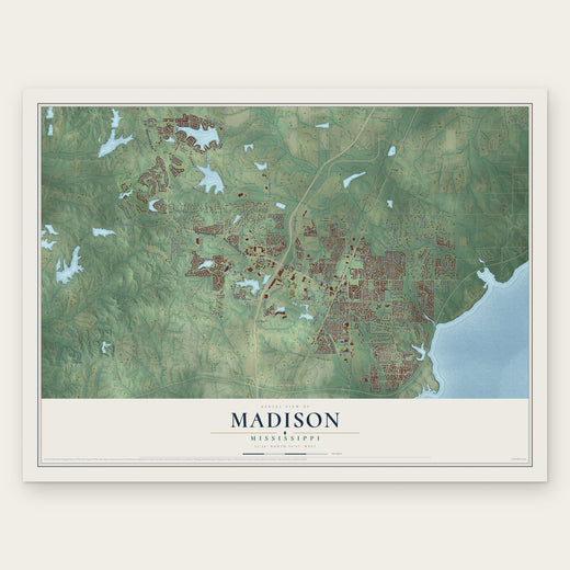 Madison, Mississippi map print, the full design