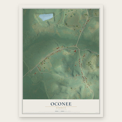 Oconee, Georgia map print, the full design