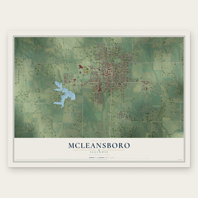 McLeansboro, Illinois map print, the full design
