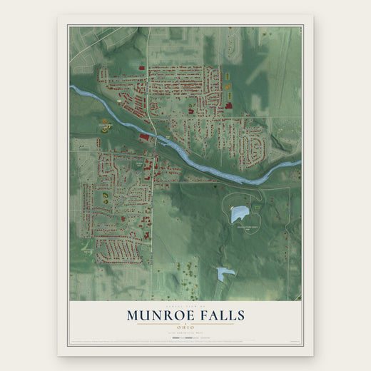 Munroe Falls, Ohio map print, the full design