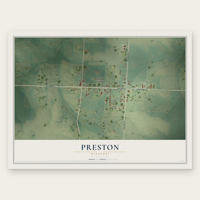 Preston, Missouri map print, the full design