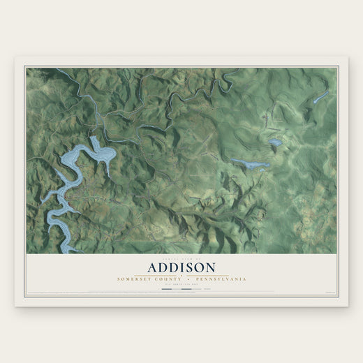 Addison, Somerset County, Pennsylvania map print, the full design