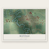 Mayville, North Dakota map print, the full design