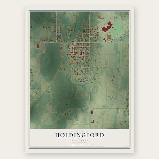 Holdingford, Minnesota map print, the full design