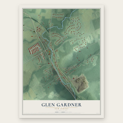 Glen Gardner, New Jersey map print, the full design