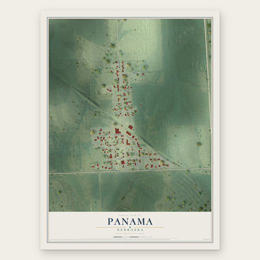 Panama, Nebraska map print, the full design