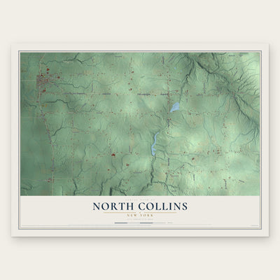 North Collins, New York map print, the full design