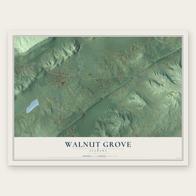 Walnut Grove, Alabama map print, the full design