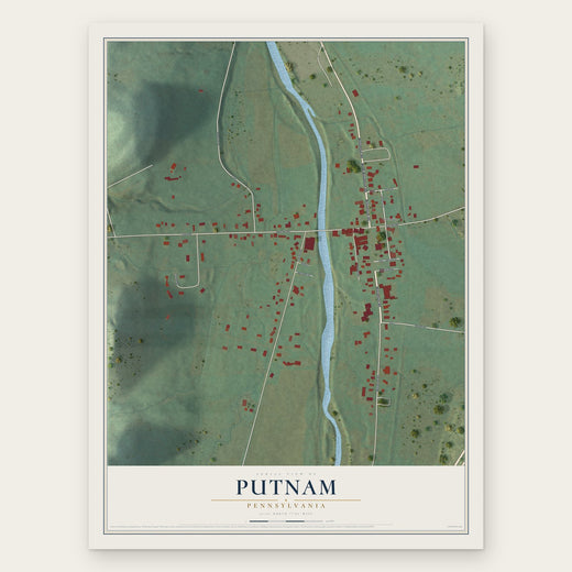 Putnam, Pennsylvania map print, the full design