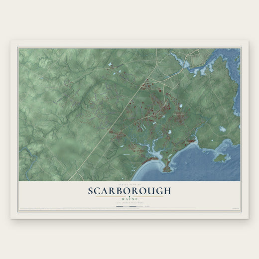 Scarborough, Maine map print, the full design