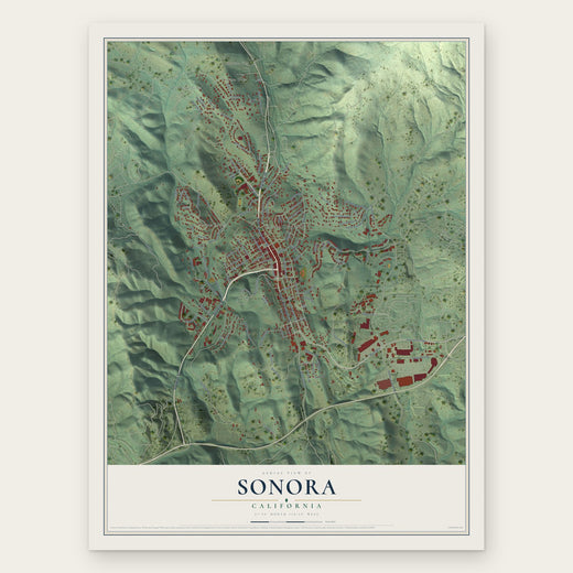 Sonora, California map print, the full design