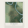 St. Francis, Arkansas map print, the full design