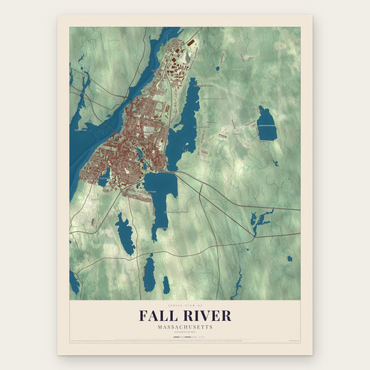 Fall River, Massachusetts map print, the full design