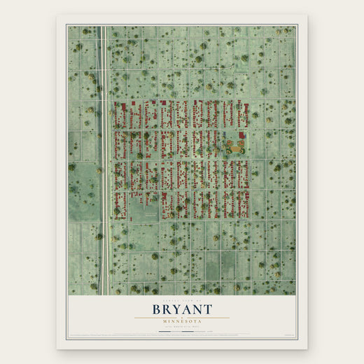 Bryant, Minnesota map print, the full design