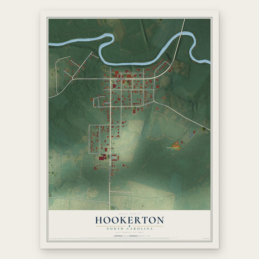 Hookerton, North Carolina map print, the full design